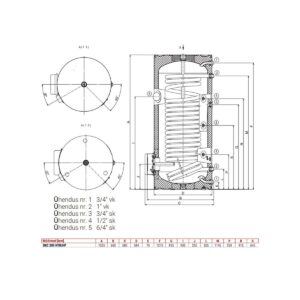 Boiler Dražice 208l vertikaalne soojusvaheti 2,1 m2 - BOILERID